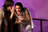 Josh Wilkinson as Prospero whispers to Catherine Schulz as Ariel in the theatre's production of <em>The Tempest</em>. - Photo by Kyle Kurlick