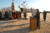 Provost Carla Sanderson gives the invocation at the groundbreaking ceremony for the Roy L. White Science Building. - Photo by Jim Veneman