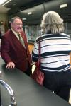 Charles Baldwin, the O.P. and Evalyn Hammons University Professor of Pre-Medical Studies, helped first-time visitors to White Hall see the advantages of this new $20 million facility.  - Photo by Stephanie Schroeder