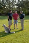 05/17/07 - President Dockery fellowships with graduates Ryan Hill and Jacob Shatzer during Happy Trails.
