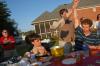 Douglas Martin is declared the winner in the wings eating competition during Happy Trails. - Photo by Morris Abernathy