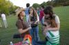 Bekah McElhannon, Cara Yates, Keely Hart and Jessica Ramsey enjoy some final moments together as students at the Happy Trails event. - Photo by Morris Abernathy