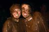 Juniors Carolyn Negly & Julie Mitchell show off their white teeth during Midnight Mudness. - Photo by Steven Beckham