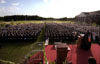 Union's spring 2002 graduation ceremony was the first to be held on the West Lawn. - Photo by Jim Veneman