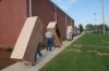 Lockers are installed in the new Fesmire Field House. - Photo by Morris Abernathy