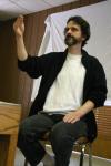 Chicago artist Tim Lowly lectures during the art retreat. - Photo by Stephanie Schroeder