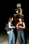 Senior French Majors Kristin Schaefer and Katie Beth Kelley chat in front of Miller Tower at the 2007 Howdy Party. - Photo by Neisha Fuson