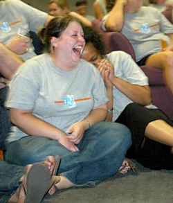 8/27/2007 - New students enjoyed the talents of their fellow class members at the Open Mic night during New Student Orientation. (ID: 7864)