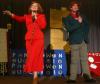 Kinsey Bolinger and Kieler Henry host the SAC game show during orientation. - Photo by Stephanie Schroeder