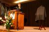Provost Carla Sanderson presented a tribute to Kyle L. Hathcox during his memorial service. - Photo by Stephanie Schroeder