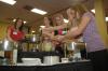 Students helped themselves to some chicken at the President's Reception. - Photo by Neisha Fuson