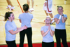 02/15/03 - Union Cheerleaders getting ready prior to Union's homecoming game.
