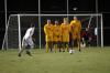 Junior Josh Hanna starts up for a penalty kick. - Photo by Matt Elia