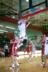 02/46/03 - Sophomore Michael Palmer (42) elevates for two in 66-51 win over Hannabal-LaGrange during Homecoming 2003.