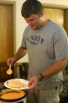 09/10/07 - Andrew Smith enjoys some rotel dip and chips during McAfee Progressive Snacking.