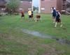 09/10/07 - Some of the McAfee residents and other recruits play football in McAfee's courtyard shortly after it had rained.