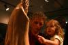 9/14/07 - Lori Neal Nolen observes the sculpture of Rebecca Forester in the art gallery along with a future Unionite. - Stephanie Schroeder