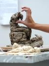 9/14/07 - Rebecca Forester sculpts a sketch model for an all day art workshop. - Stephanie Schroeder