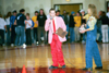02/13/03 - Mark VanderHaar prepares to draw the name of the lucky person who gets to attempt the $10,000 Halfcourt shot at the Lambuth game during Homecoming 2003.