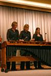 The Caixa Trio is a group of three women, Julie Davila, Julie Hill, and Amy Smith, whose instruments are purely percussion. They performed in the Savage Chapel on Oct. 1, 2007. - Photo by Stephanie Schroeder