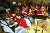 The alumni/student jazz band performed during the Homecoming 2003 basketball games. - Photo by Jim Veneman