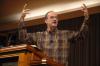 George Guthrie, Benjamin W. Perry Professor of Bible, spoke in chapel on how we should <em>love, listen, live.</em> - Photo by Neisha Fuson