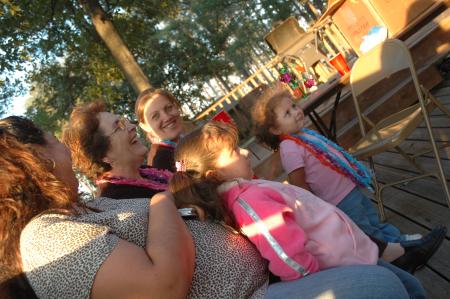 The family of Armando, a little boy with the Make-A-Wish Foundation, enjoy a party hosted by the Chi Omegas.