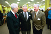 Former Union football players Jack Hilliard ('50), Bill Gregory ('50), and Buford Matlock ('50) fellowship after the Homecoming 2003 awards luncheon. - Photo by Jim Veneman