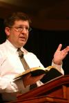 10/17/07 - Ray Van Neste, associate professor of Christian studies, delivers a message during a chapel service. - Stephanie Schroeder