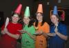 Rebecca Eaton, Lanette Gilbert, Hannah Carroll and Emily Davis came out as Crayola crayons for this year's Costume Coffee House. - Photo by Neisha Fuson