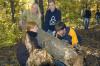 11/7/07 - Abby Carpenter, Racheal Pressnell, Katelyn O'Roark and Cameron Armstrong help clear the grounds at Fort Pillow State Historic Park on Day of Remembrance. - Matthew Diggs