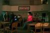 11/17/07 - Students hang out in the commons during a blackout with the only light coming from flashlights and an exit sign.