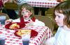 Union's Student Tennessee Education Association held Bulldog Camp again this year at Homecoming 2003.  Here a future Unionite enjoys some pizza. - Photo by Kristen Hiller