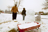 A rare snow day brings out the child in us all. - Photo by Justin Veneman