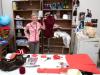 4/1/08 - Tiffany Ransdell, junior art major, stands in her studio in the art department. Tiffany often draws inspiration from images in fashion magazines and just fashion in general. Her work reflects her interest in fabrics and fashion. - Kristi McMurry