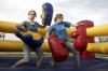 Emily Watlington and Kinsey Bolinger pose for a photo while in the boxing ring during May Day on the great lawn by Miller Tower. - Photo by Kyle Kurlick