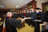 Before fall convocation, President Dockery assembles the service participants in his office to go over final details. - Photo by Morris Abernathy