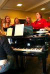 The ladies of Chi Omega practice for All Sing which will occur on Family Weekend.  Greek groups and independents will join together to put on a great show for All Sing. - Photo by Kristi McMurry