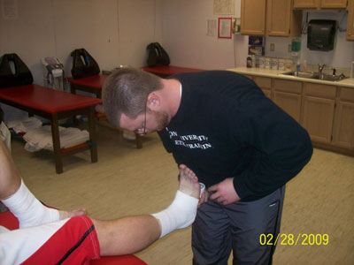 athletics trainers at work