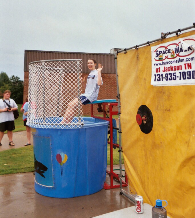 09/13/03 - Ashley Guinn of Student Services after the fall at Fall Fest 2003.