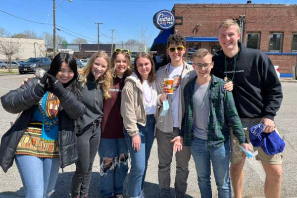 Students at Central BBQ