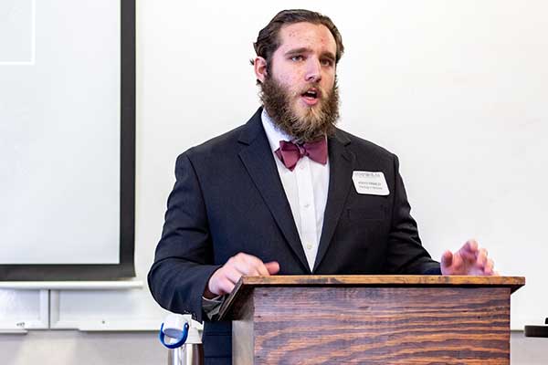 Student making presentation