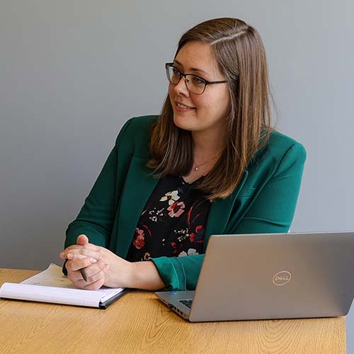 Stephanie Hawley working with a student