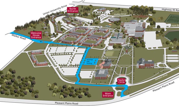 Map to Ryan Center library