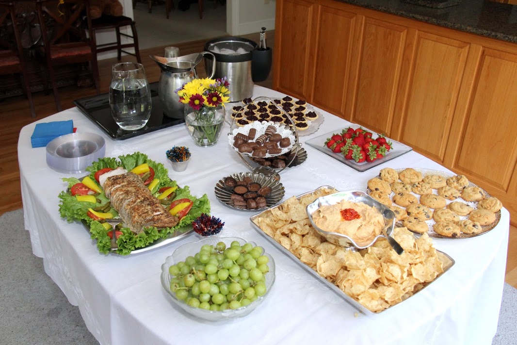 The food table is ready for guests at the annual History Department Welcome Reception on August 29, 2016.