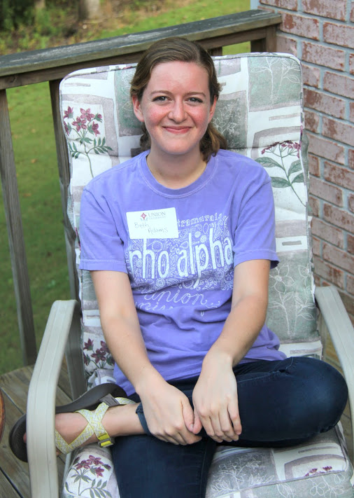 History major Beth Adams smiles for the camera at the History Welcome Reception on August 29, 2016.