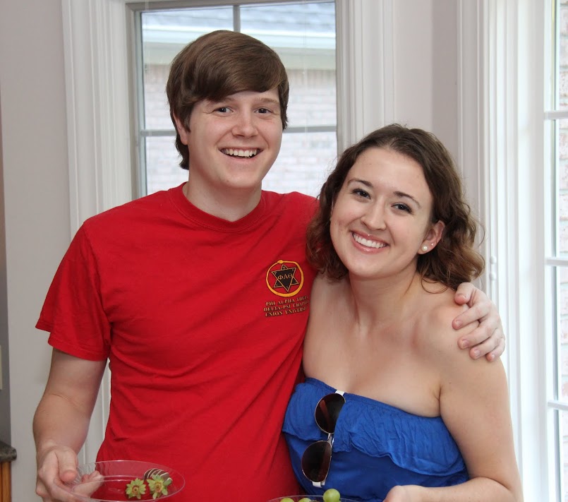 Phi Alpha Theta member Thomas Gray stands with girlfriend Allison Pulliam at the History Welcome Reception on August 29, 2016.