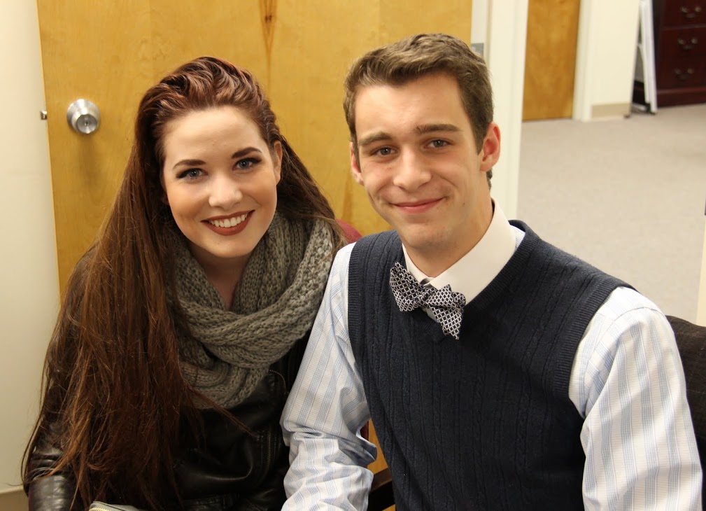 Union students Mikayla Simpson and Jonathan Greer take time for a photo at the Rutledge Honorary History Club's movie night on December 2, 2016.