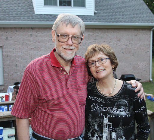 Dr. Terry Lindley and his wife Becky take time for a photo at the annual history department cookout on May 13, 2016.