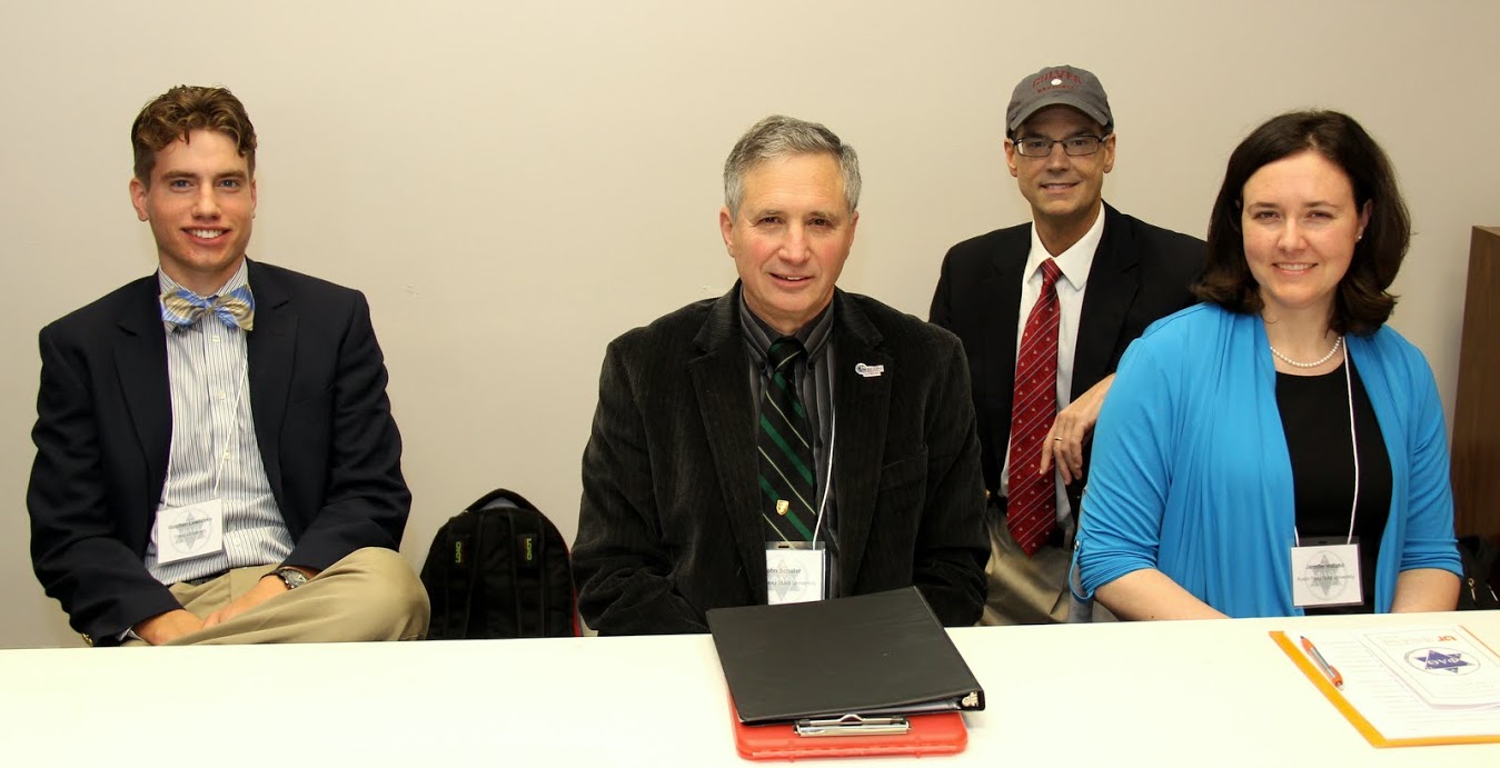 Stephen Lewoczko (left) joins with other members of the panel on World War Two Military History prior to the start of their session. The others are (left to right) John Schuler, Dr. David Snyder (the panel chair), and Jennifer Holland.